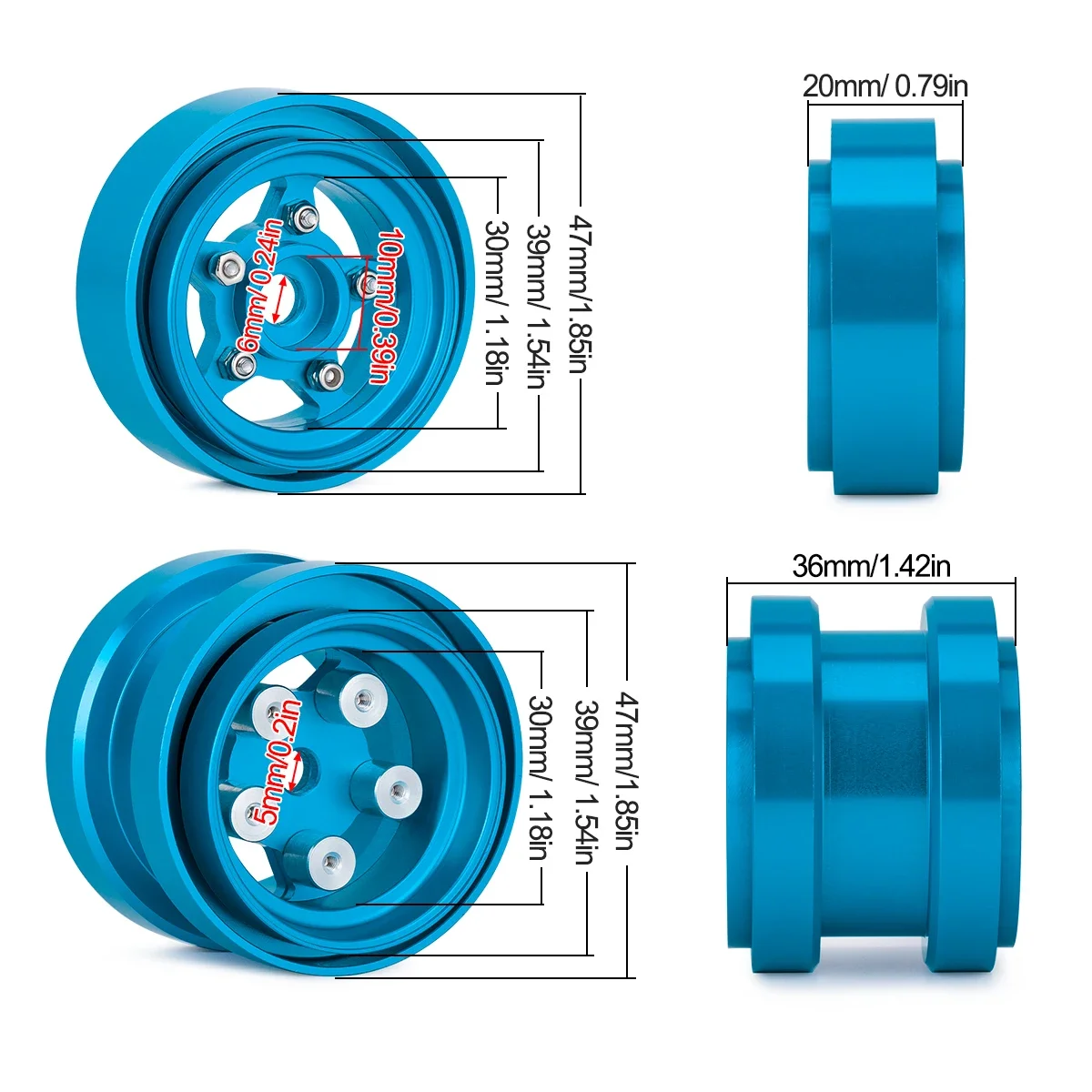 Moyeu de Jante Avant et Arrièr - Wheel Rim Rc avis et prix